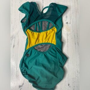 5 Dancewear Green and Yellow leotard dancewear